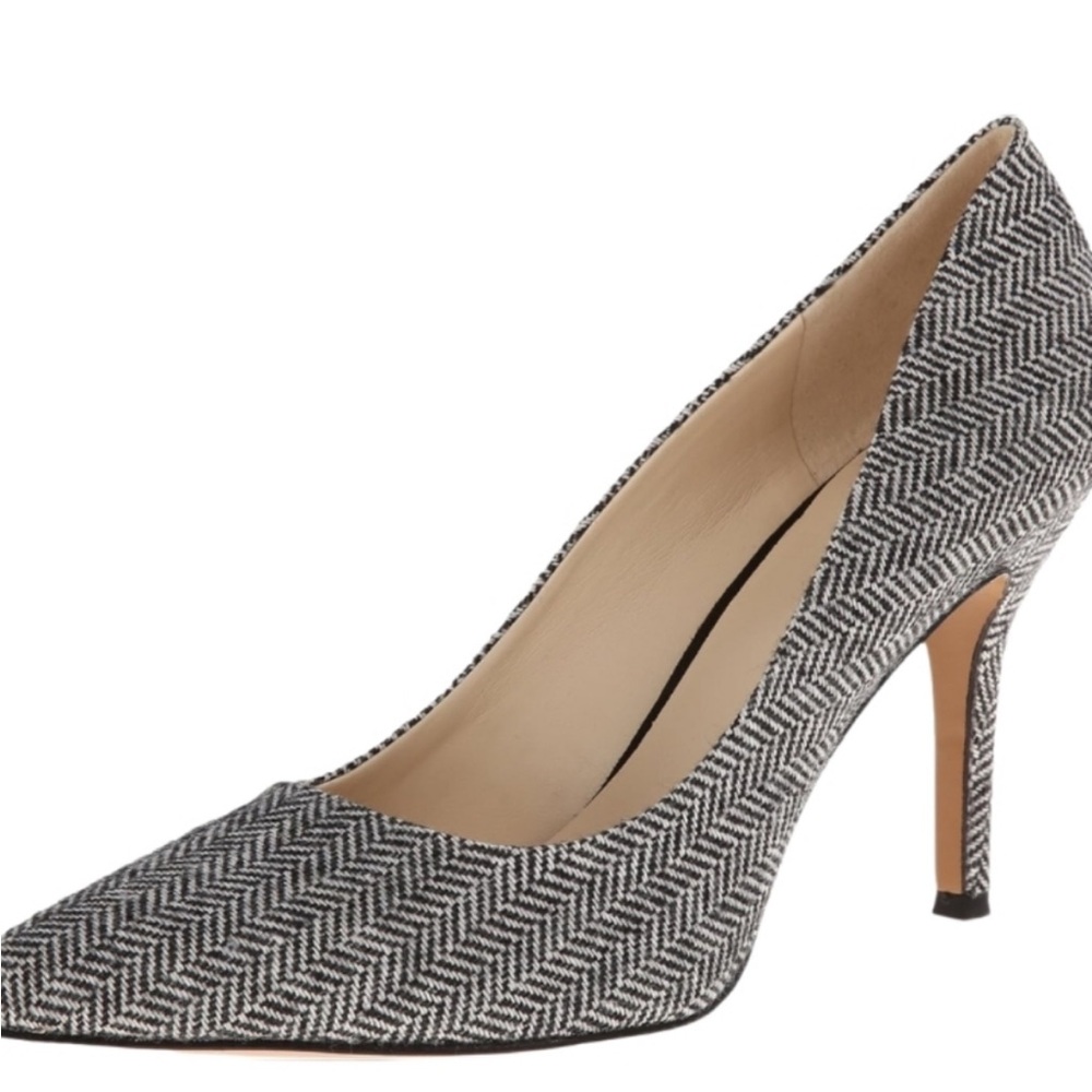ANN TAYLOR Elegant Black and White Herringbone Women's Pumps